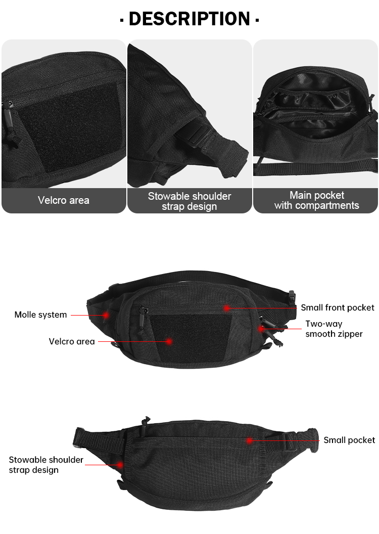 Waist Bag Black Color CA009