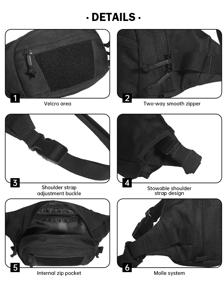 Waist Bag Black Color CA009