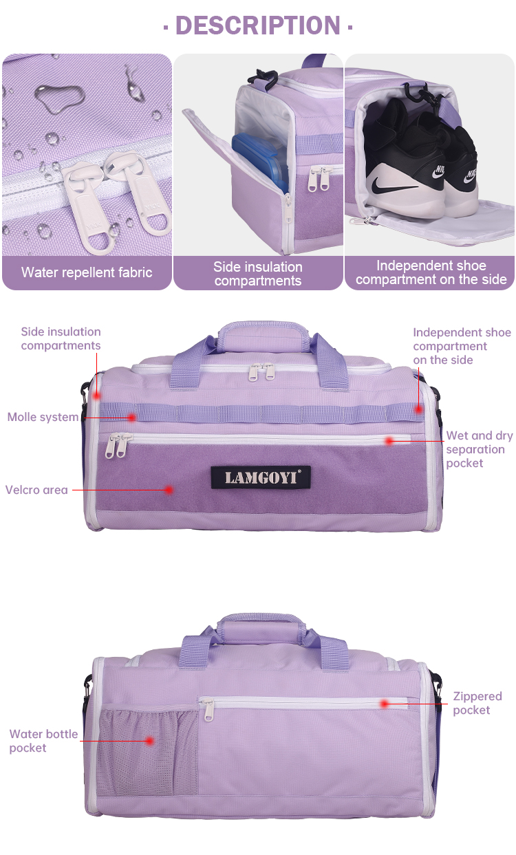 Duffle Bag Purple Color KN9496