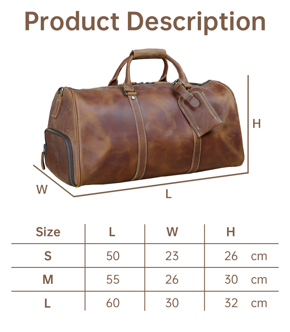 Crazy Horse Leather Duffle Bag OEMBS44