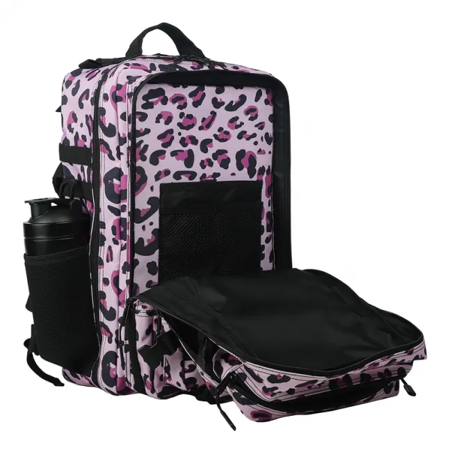 Pink Leopard Print Gym Backpack CA001