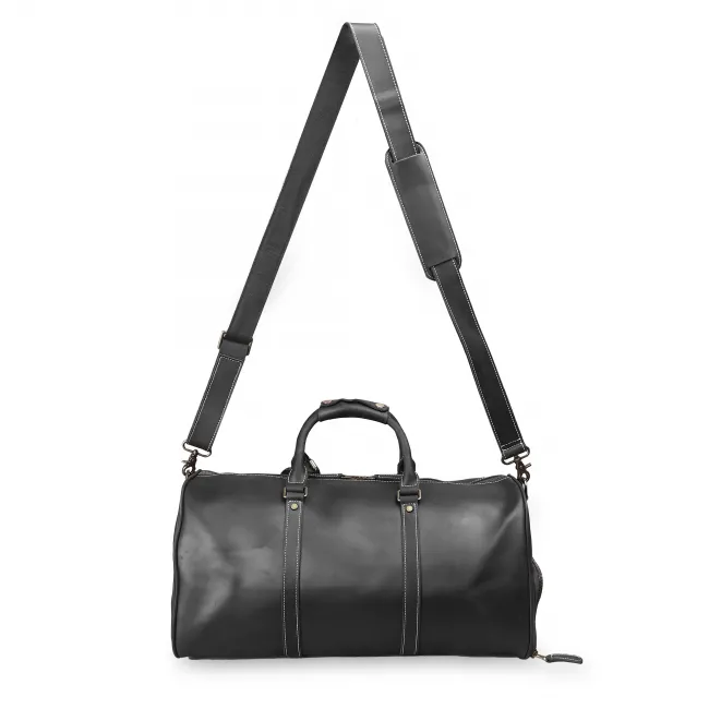 Crazy Horse Leather Travel Bag OEMBS44-Black