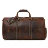 Crazy Horse Leather Travel Bag OEMBS44-Dark Brown